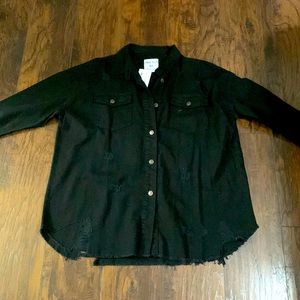 Black Distressed Boutique Jacket